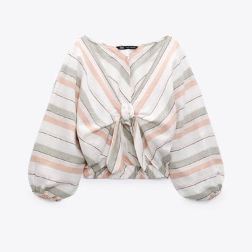 ZARA Linen Blend Crop top